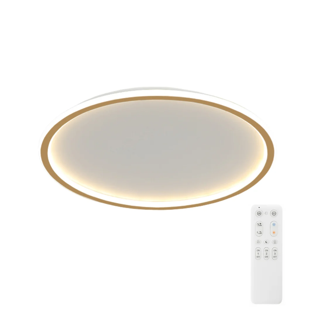 Plafon LED okrągły złoty Abigali 500*45mm 36W - trzy barwy, ściemnialny - Pilot