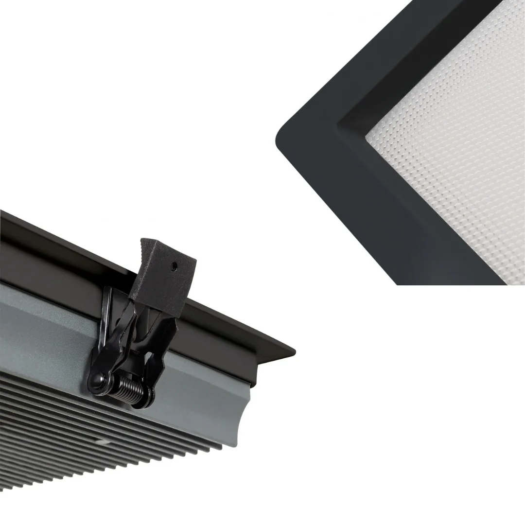 Lampa LED 15W New Aero Slim Kwadratowy 130 lm/W Mikropryzmatyczny (UGR17) Czarny — zdjęcie 6
