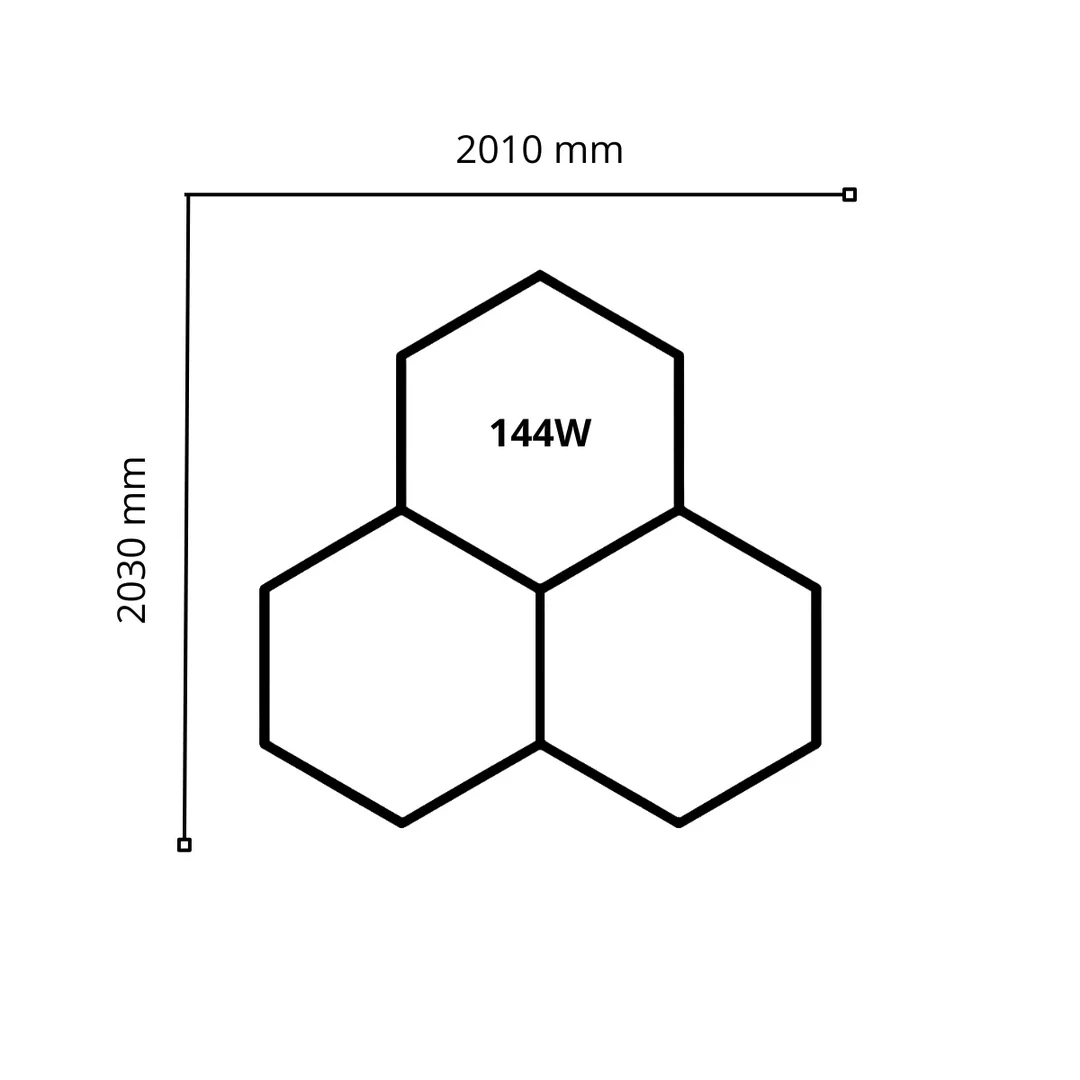 Lampa LED Hexagon Blaupunkt 144W geometryczny panel sufitowy led 4000K CRI90 w kształcie plastra miodu — zdjęcie 2