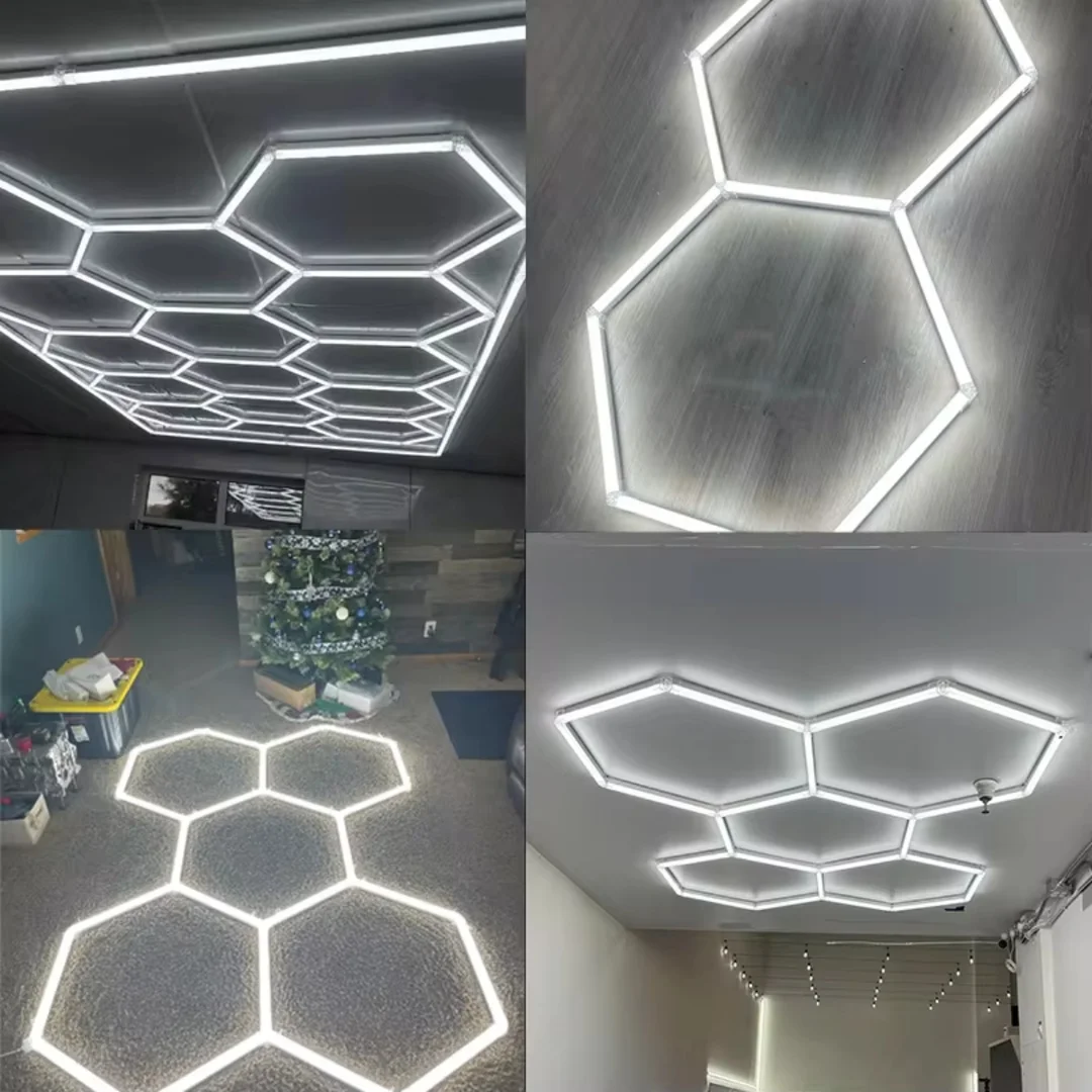 Lampa LED Hexagon Blaupunkt 230W geometryczny panel sufitowy led 4000K CRI90 w kształcie plastra miodu — zdjęcie 18
