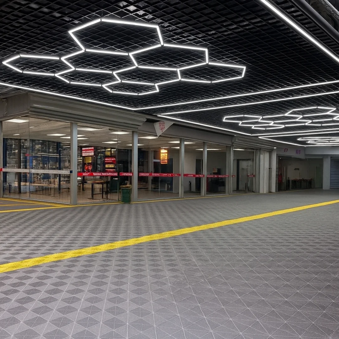 Lampa LED Hexagon Blaupunkt 230W geometryczny panel sufitowy led 4000K CRI90 w kształcie plastra miodu — zdjęcie 20