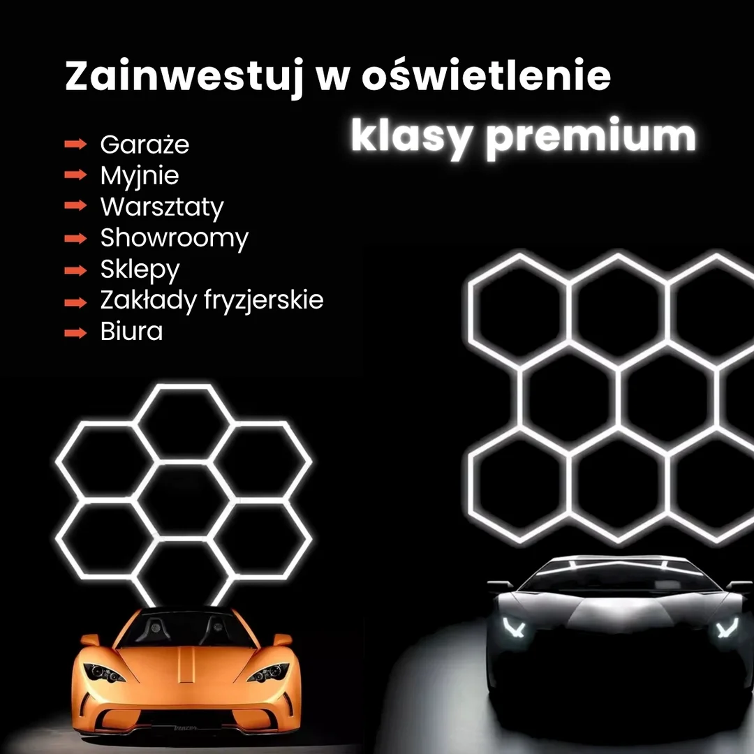 Lampa LED Hexagon Blaupunkt 230W geometryczny panel sufitowy led 4000K CRI90 w kształcie plastra miodu — zdjęcie 4
