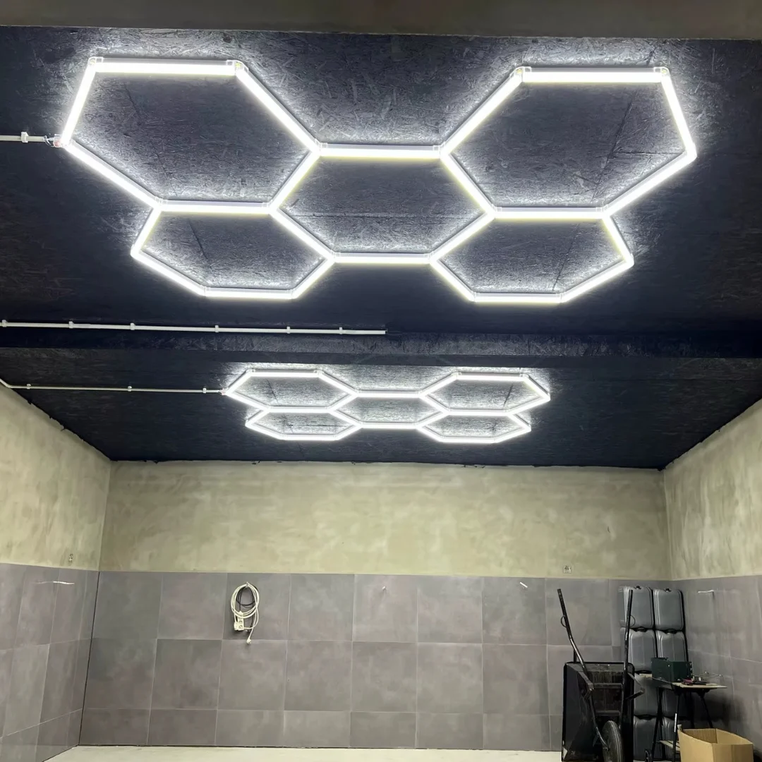 Lampa LED Hexagon Blaupunkt 58W geometryczny panel sufitowy led 4000K CRI90 w kształcie plastra miodu — zdjęcie 17