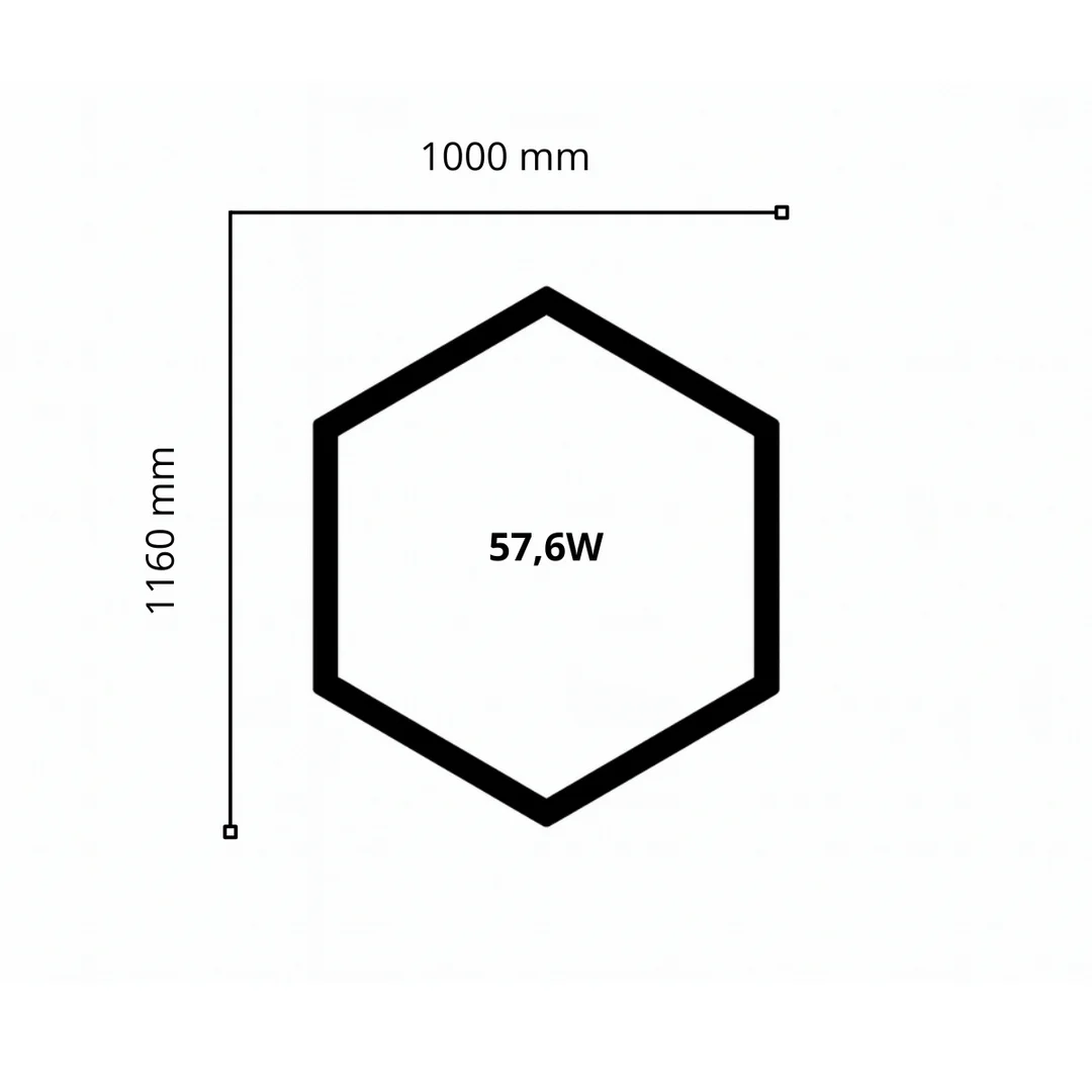 Lampa LED Hexagon Blaupunkt 58W geometryczny panel sufitowy led 4000K CRI90 w kształcie plastra miodu — zdjęcie 3