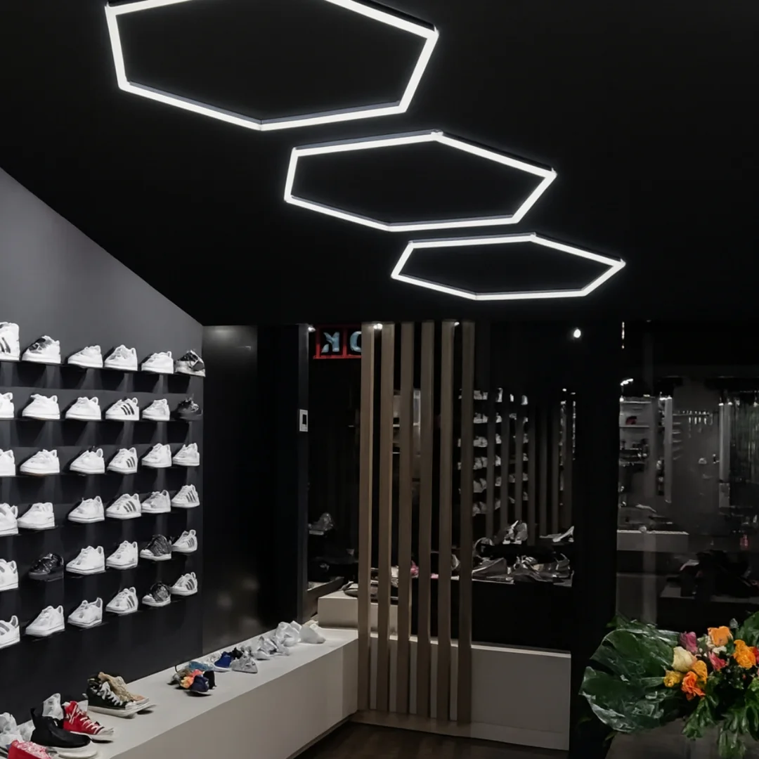 Lampa LED Hexagon Blaupunkt 58W geometryczny panel sufitowy led 4000K CRI90 w kształcie plastra miodu — zdjęcie 9