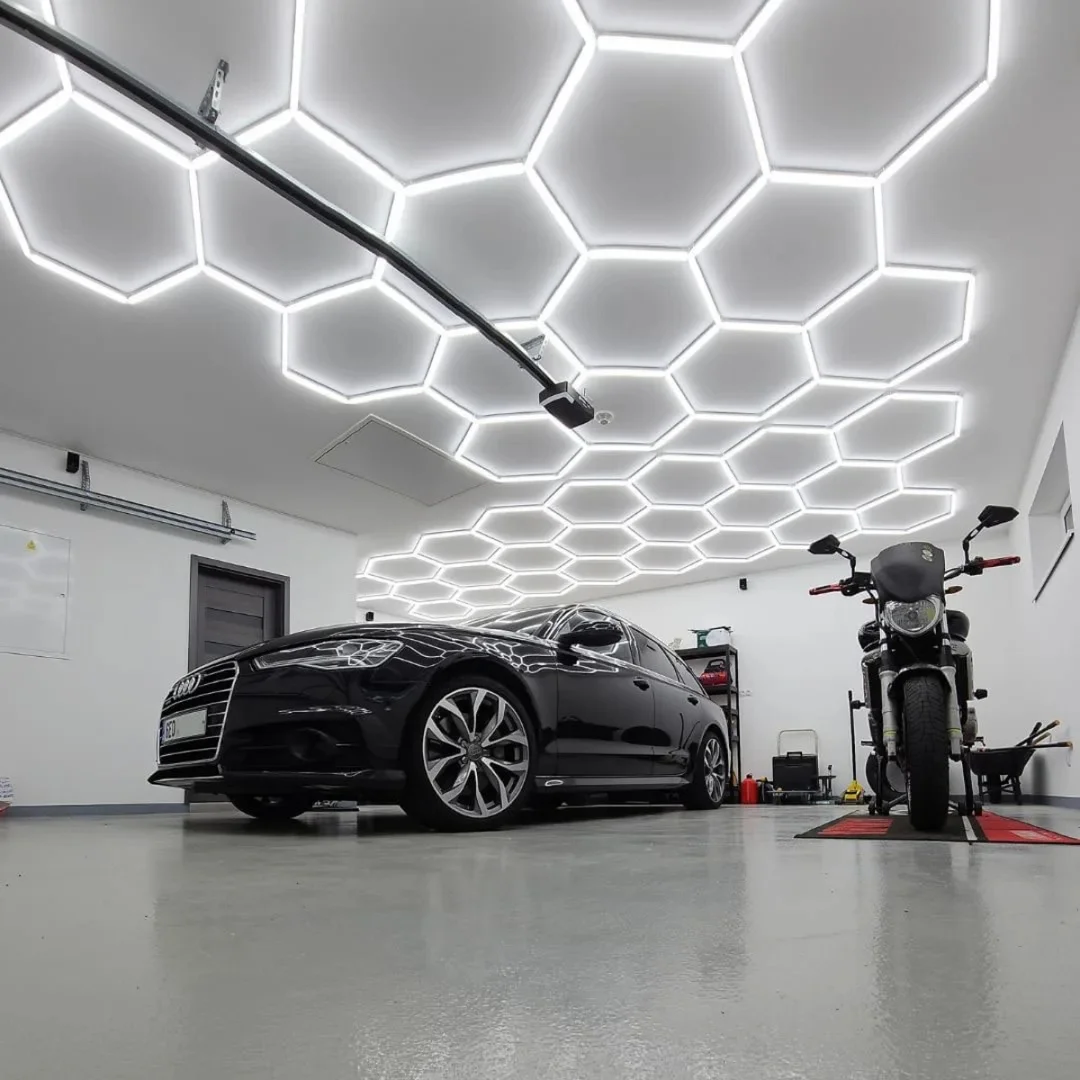 Lampa LED Hexagon Blaupunkt 58W geometryczny panel sufitowy led 4000K CRI90 w kształcie plastra miodu — zdjęcie 10