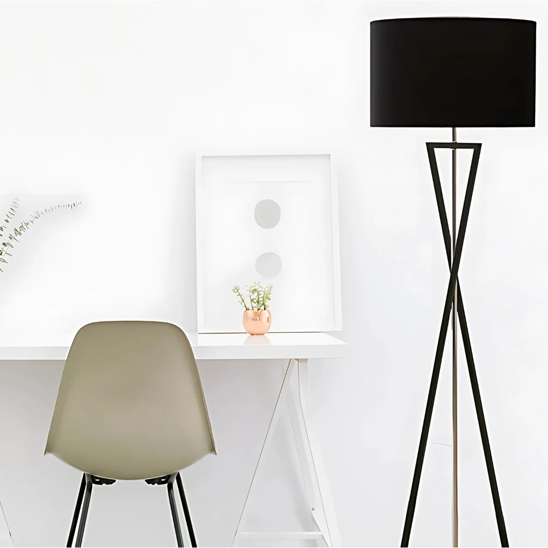 Lampa podłogowa Abigali Sand Glass czarna — zdjęcie 2