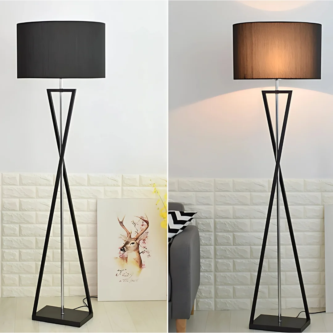 Lampa podłogowa Abigali Sand Glass czarna — zdjęcie 4