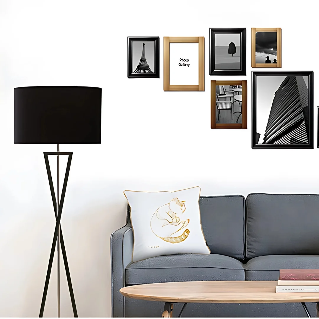 Lampa podłogowa Abigali Sand Glass czarna — zdjęcie 5