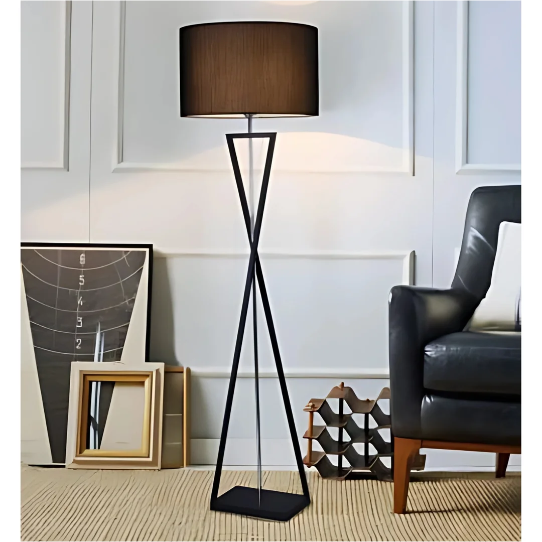 Lampa podłogowa Abigali Sand Glass czarna — zdjęcie 6