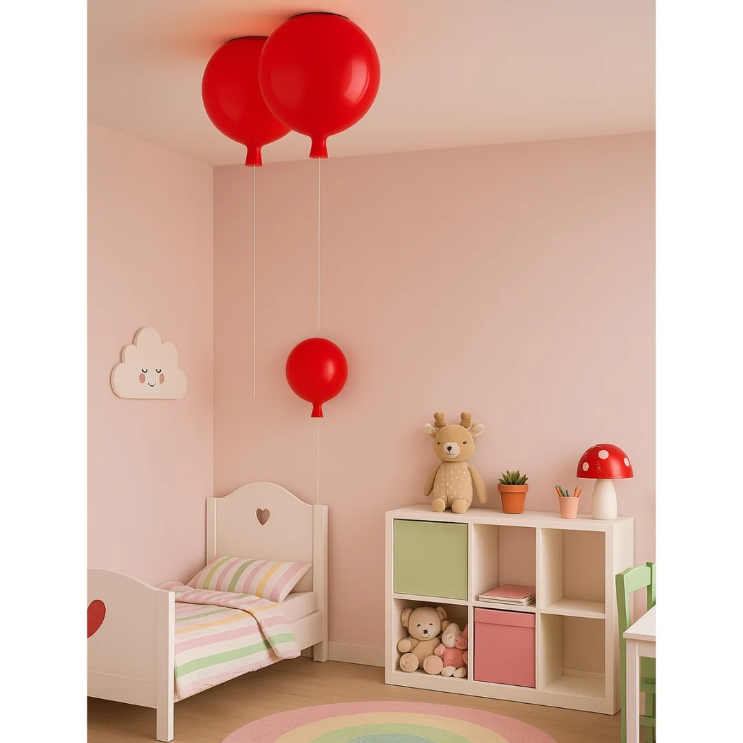 Lampa wisząca Abigali Baloon E27 do pokoju dziecięcego 20cm czerwony — zdjęcie 2