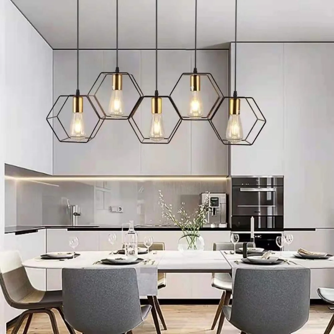 Lampa wisząca Abigali Honey LWH-5XE27, czarny 5xE27 — zdjęcie 6