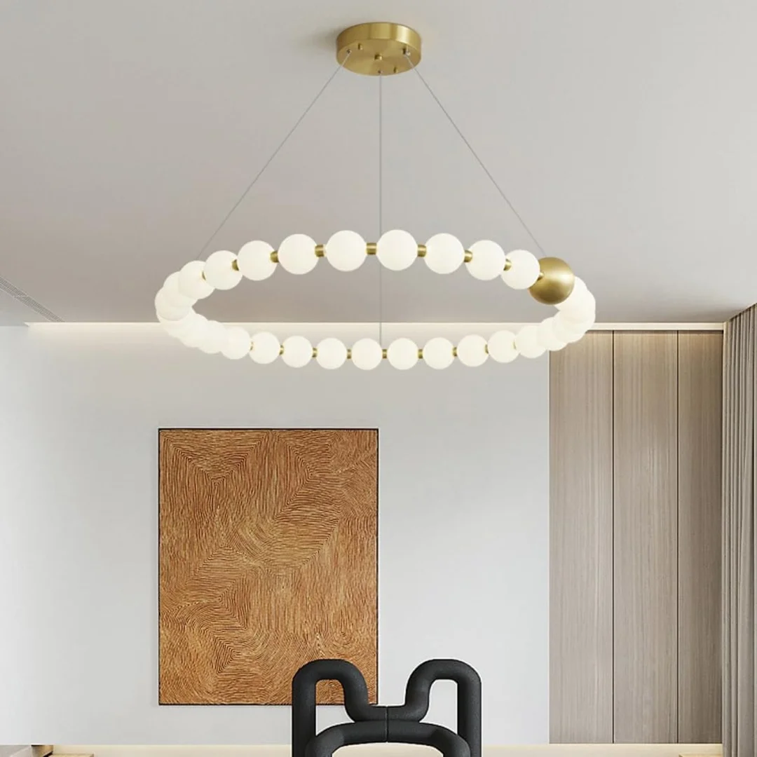 Lampa wisząca Abigali Lampa wisząca Abigali Pontti Big2 56W złoty/mleczne kule — zdjęcie 2