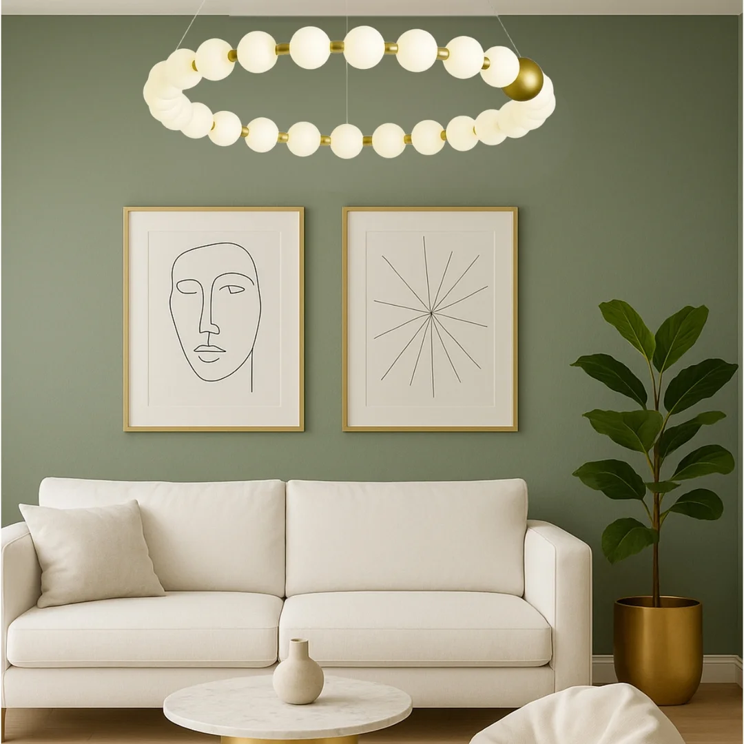 Lampa wisząca Abigali Lampa wisząca Abigali Pontti Big2 56W złoty/mleczne kule — zdjęcie 3