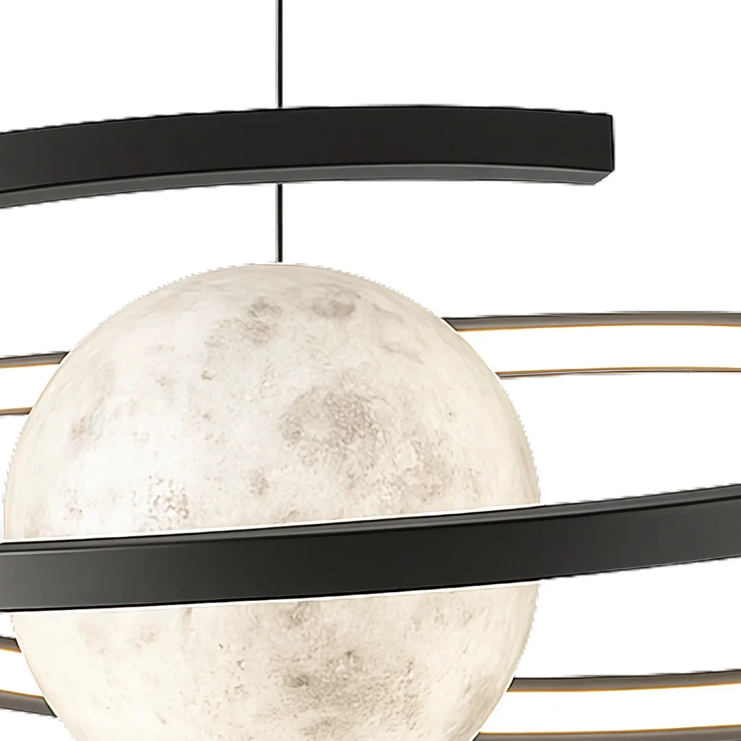 Lampa wisząca Abigali Moon w kształcie księżyca spiralna czarny — zdjęcie 4
