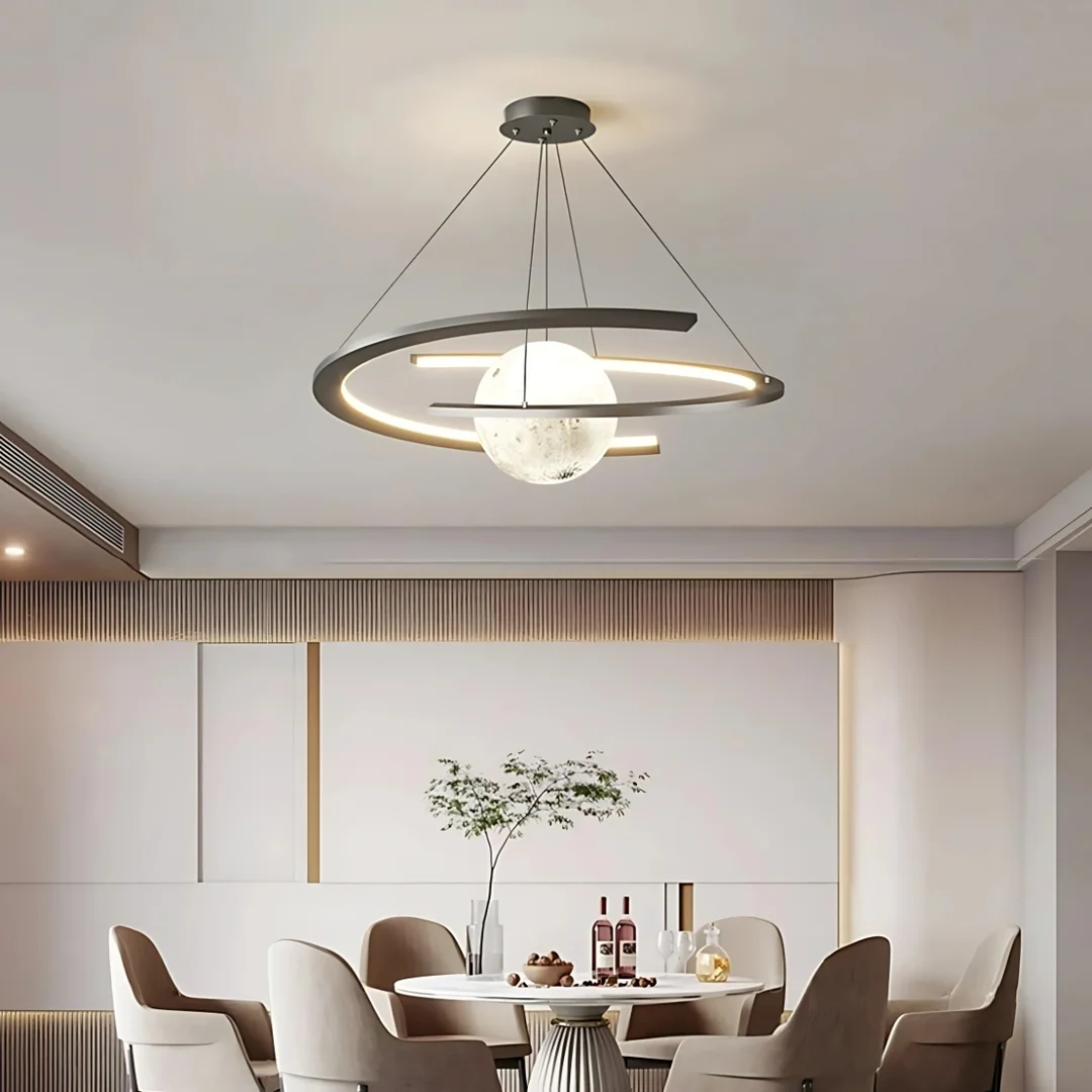 Lampa wisząca Abigali Moon w kształcie księżyca spiralna czarny — zdjęcie 5