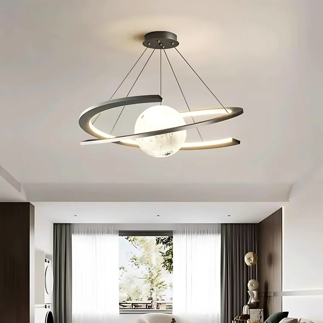 Lampa wisząca Abigali Moon w kształcie księżyca spiralna czarny — zdjęcie 6