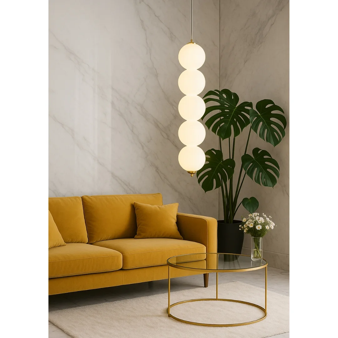Lampa wisząca Abigali Pontti5 15W złoty/mleczne kule — zdjęcie 2