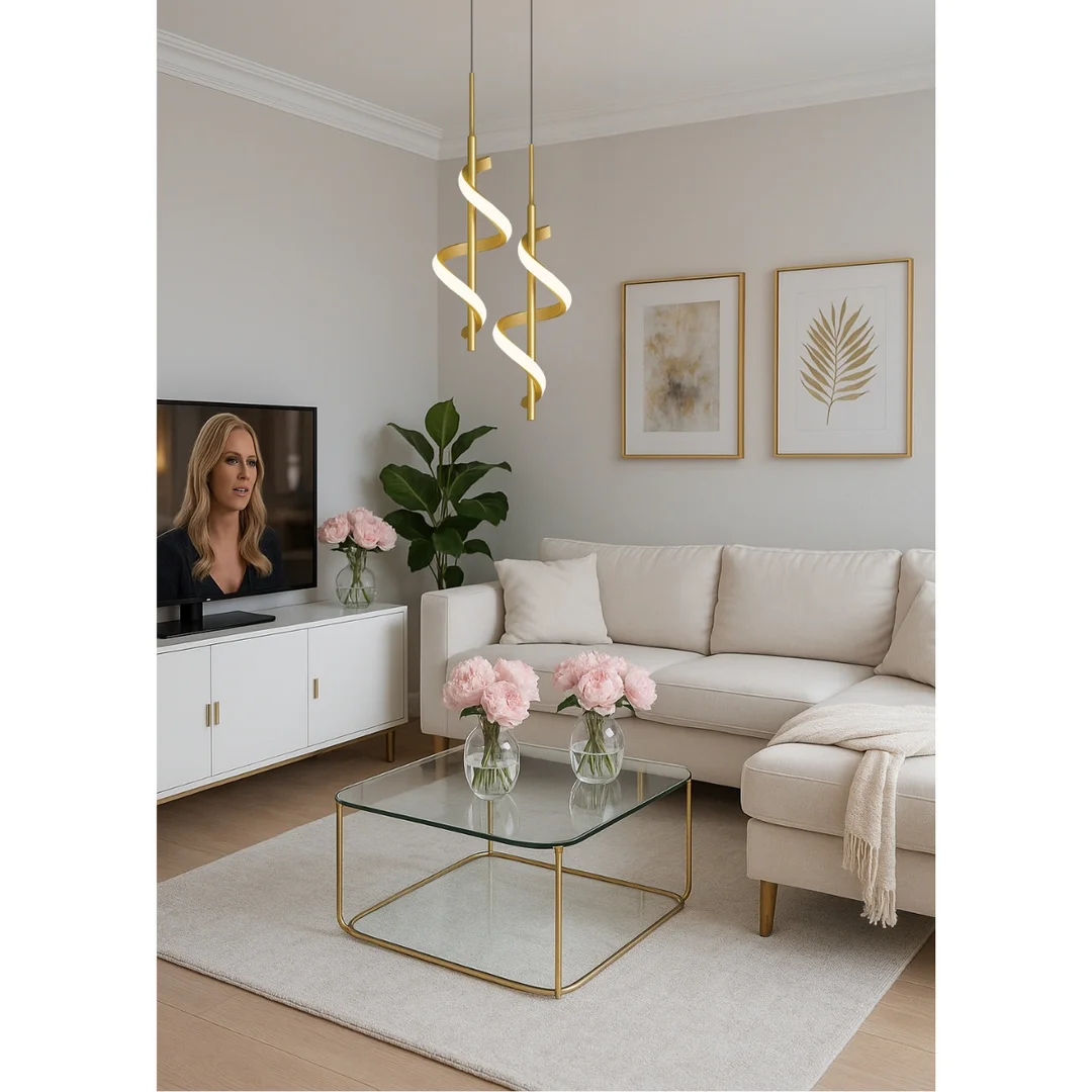 Lampa wisząca Abigali Spirali 20W spiralny złoty — zdjęcie 2