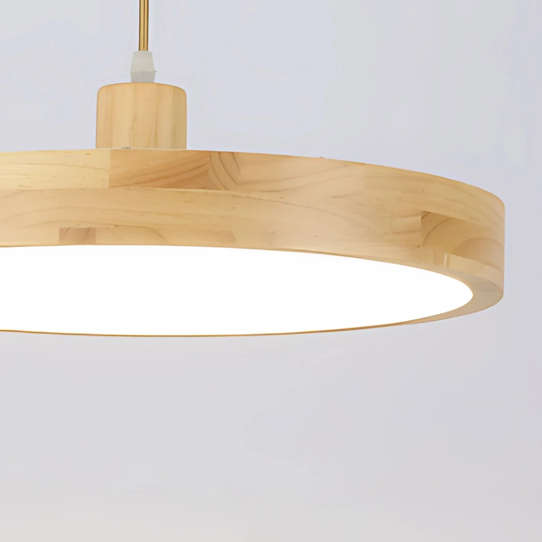 Lampa wisząca Abigali Woody 18W drewniana okrągła — zdjęcie 4