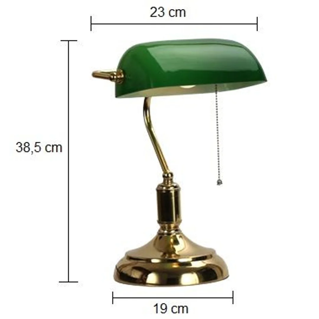 Lampka stołowa Abigali Bankierka zielona — zdjęcie 8