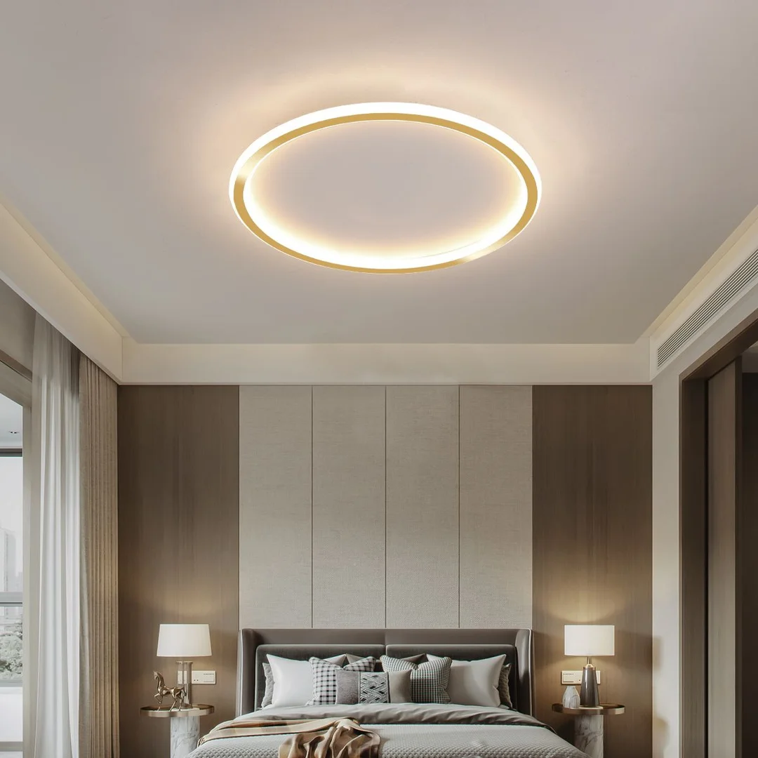 Plafon LED okrągły złoty Abigali 500*45mm 36W - trzy barwy, ściemnialny - Pilot — zdjęcie 2