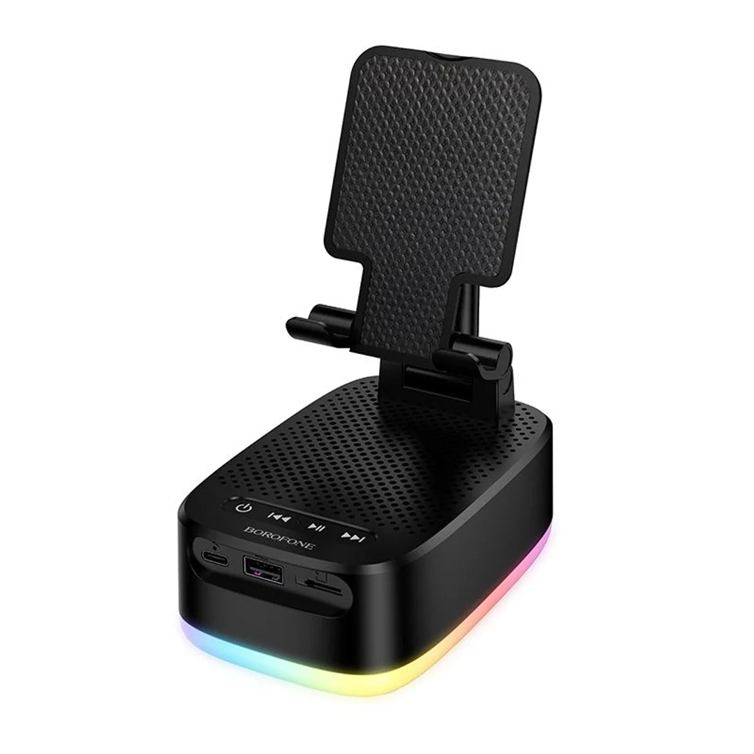 Głośnik Borofone Bezprzewodowy Bluetooth BR200 Marea 3w z uchwytem i power bankiem 1500mAh czarny