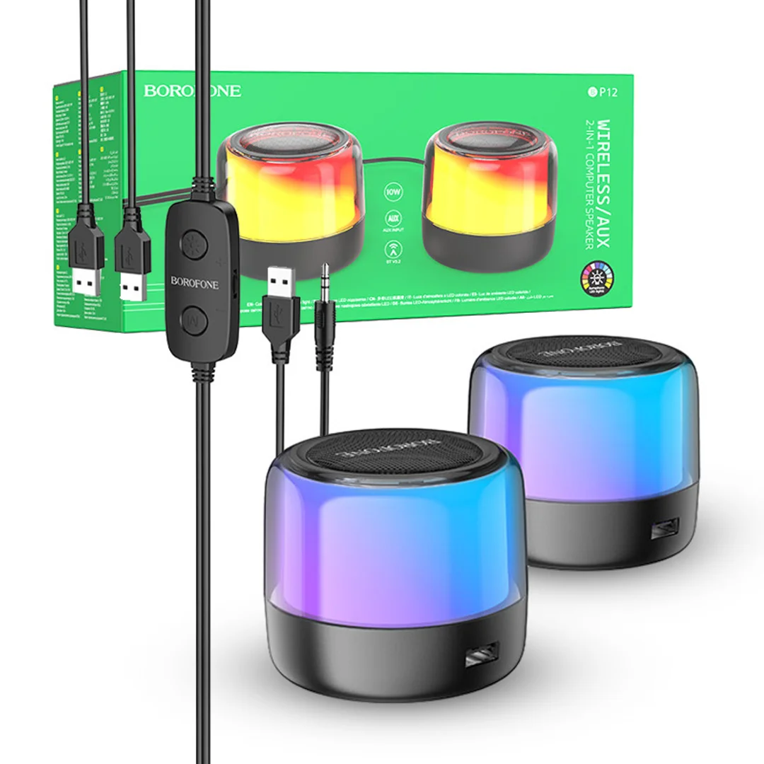 Głośnik Borofone Bluetooth BP12 Colorful Stereo 2w1 -2 szt. (T)