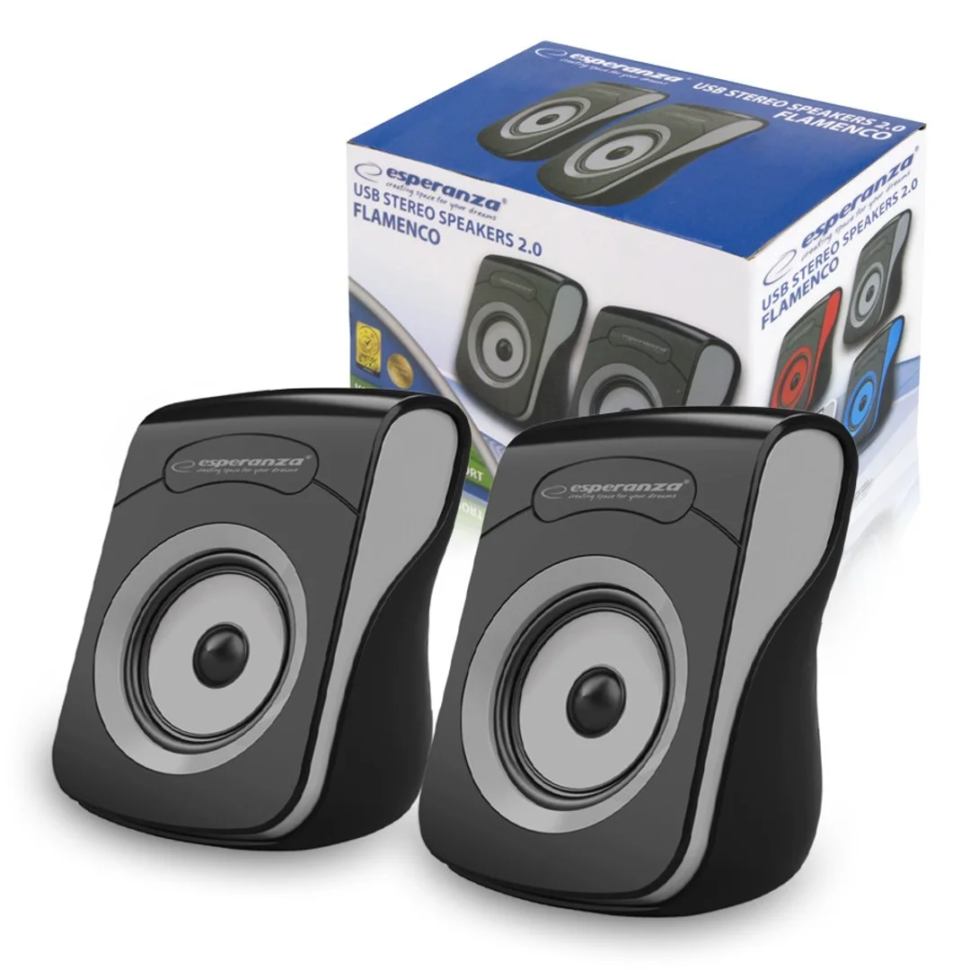 Głośniki 2.0 USB Esperanza Flamenco Czarno-szare
