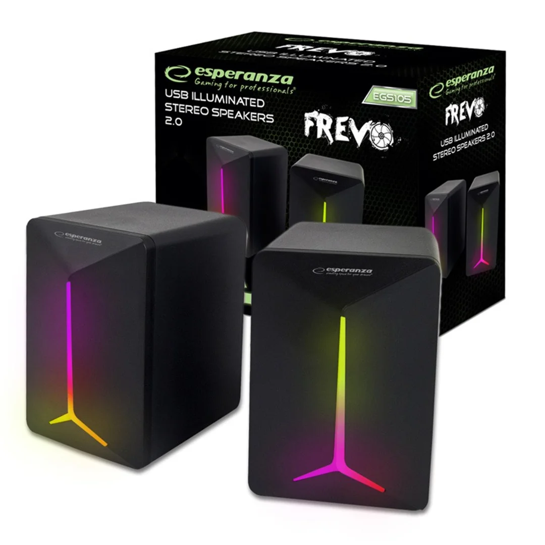 Głośniki 2.0 USB LED Rainbow Esperanza Frevo