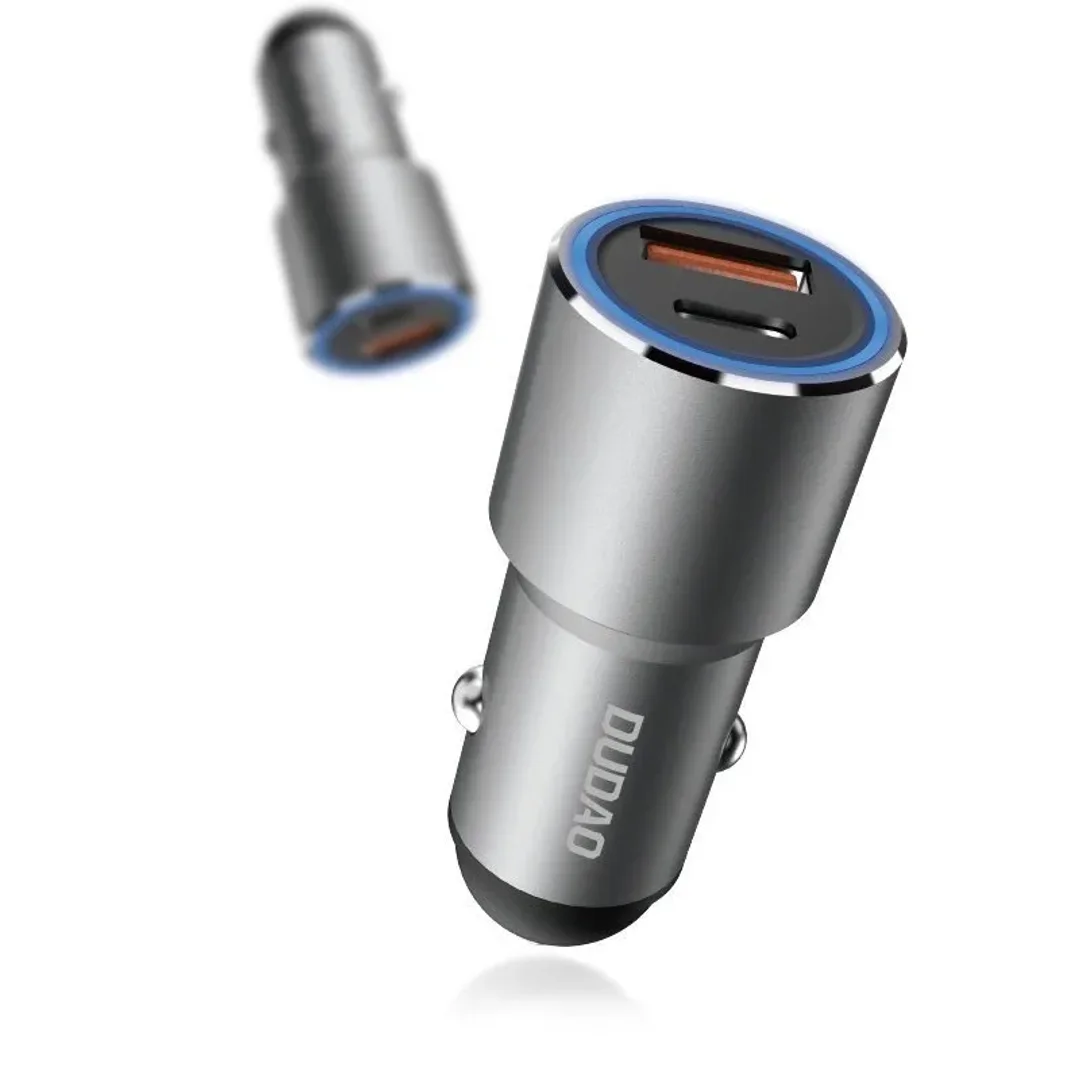 Ładowarka samochodowa Dudao USB / USB Typ C Power Delivery Quick Charge 22,5 W szary (R4PQ)