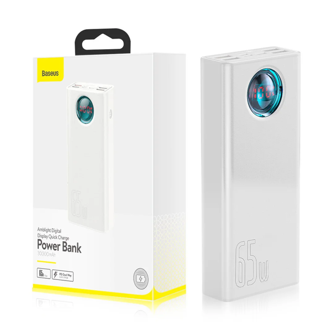 Powerbank Baseus Amblight 65W 30000mAh Overseas Edition (PPLG000102) biały
