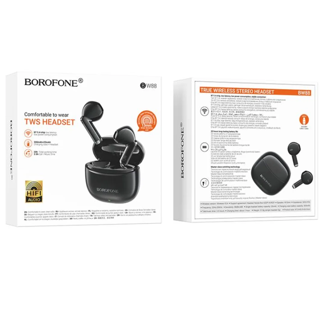 Słuchawki TWS Borofone BW88 Deep Rhyme czarne - 10