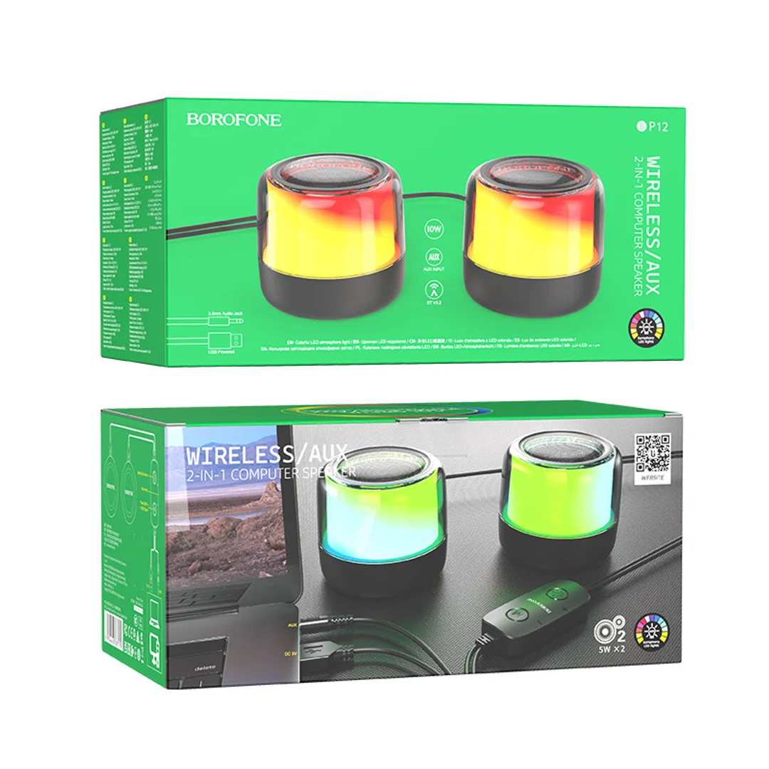 Głośnik Borofone Bluetooth BP12 Colorful Stereo 2w1 -2 szt. (T) - 12