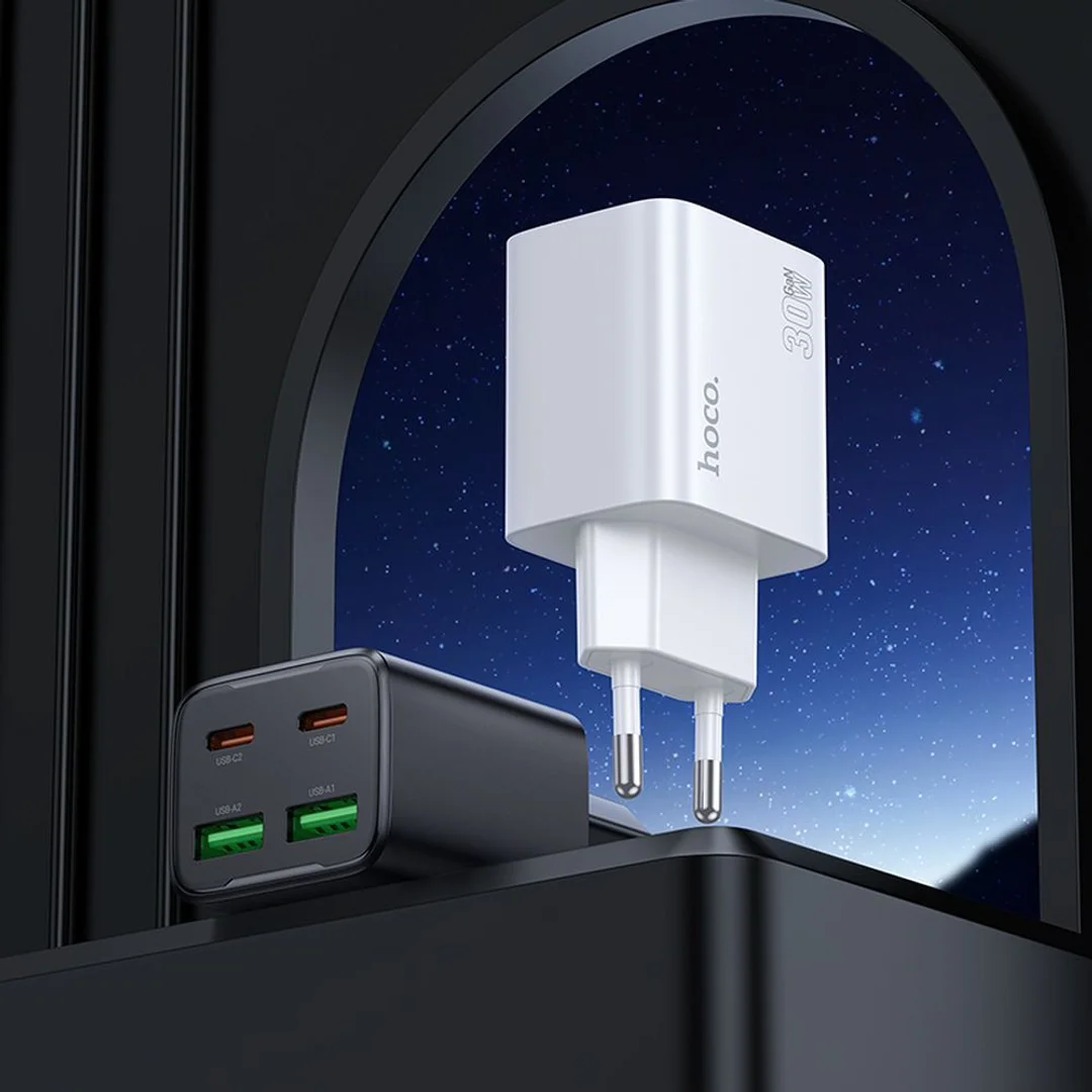 Ładowarka Hoco USB A + USB C QC3.0 PD 3A 20W + kabel USB C do Lightning N52 czarna - 11