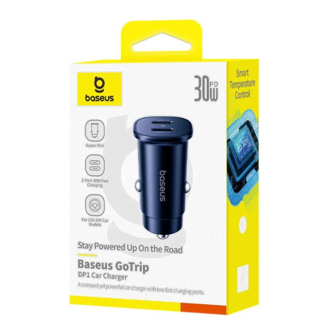 Ładowarka samochodowa Baseus GoTrip 2 x USB-C 30W - czarna (L) - 21