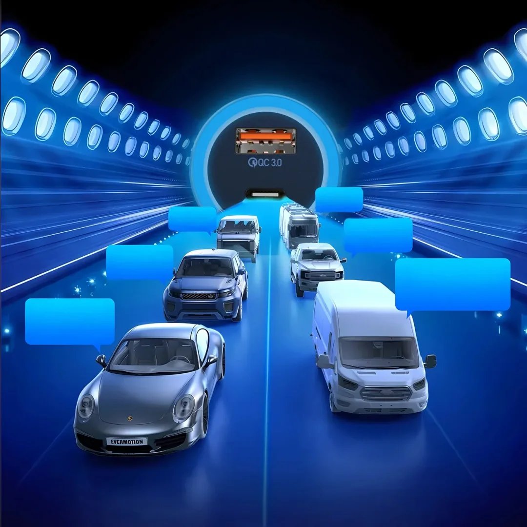 Ładowarka samochodowa Dudao R4Ultra 120W PD LED USB-A USB-C - szary - 14