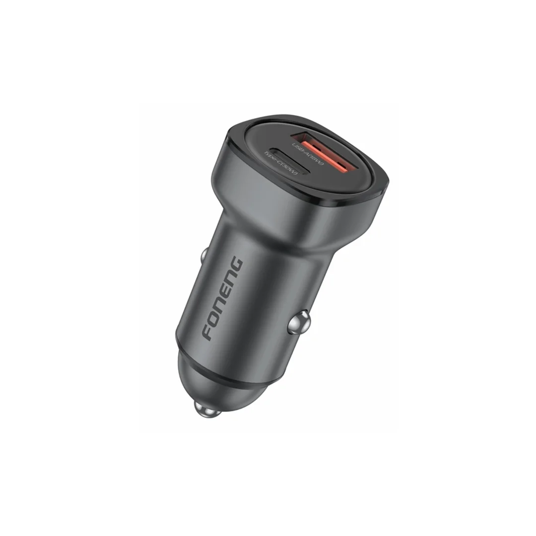 Ładowarka samochodowa FONENG C23 PD 30W 1xUSB-C + 1xUSB QC3.0 Czarny (F) - 4