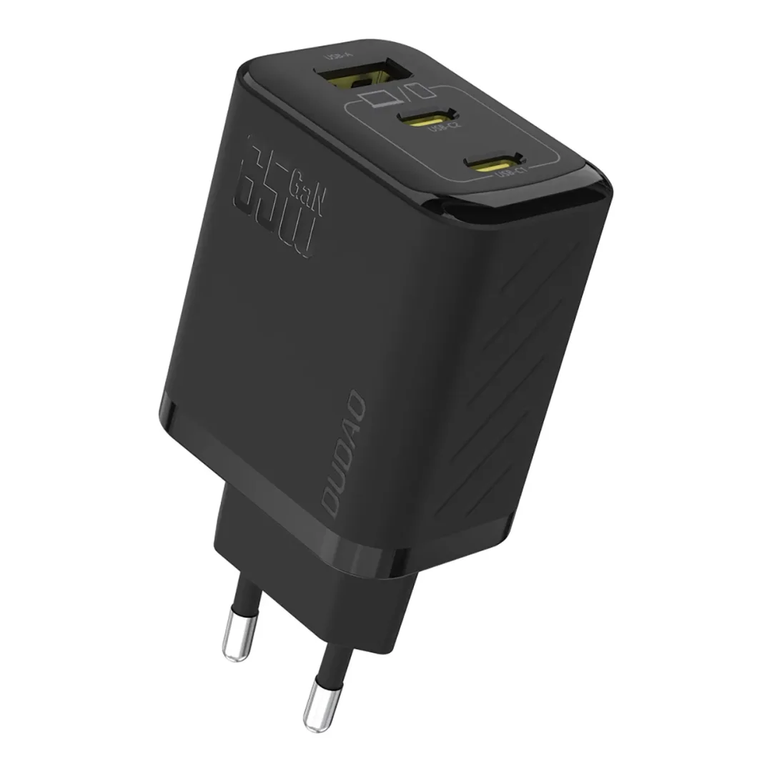 Ładowarka sieciowa Dudao A29 65W GaN 2 x USB-C + 1 x USB-A - czarna - 7