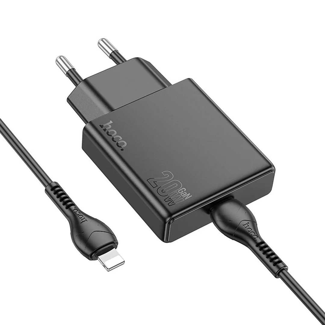 Ładowarka sieciowa Hoco Slim USB C QC PD 30W + kabel USB C do Lightning N37 czarna - 14