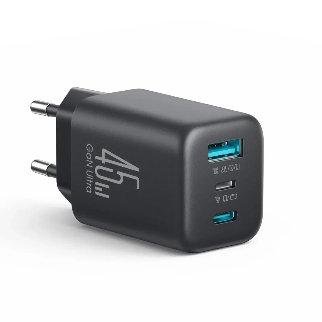 Ładowarka sieciowa Joyroom JR-TO1 GaN 45 USB-C Lightning USB-A - czarna - 8