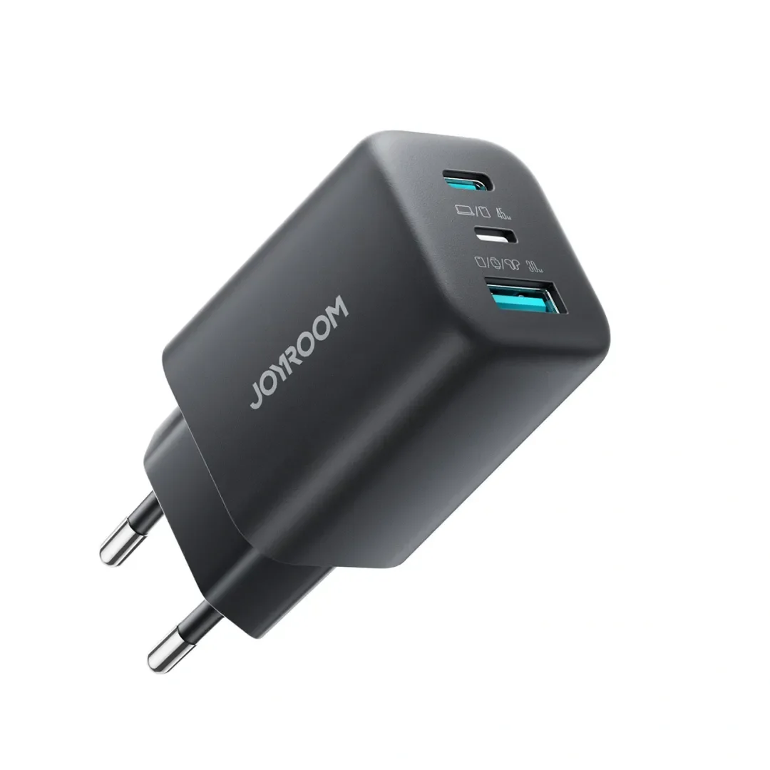 Ładowarka sieciowa Joyroom JR-TO1 GaN 45 USB-C Lightning USB-A - czarna - 9