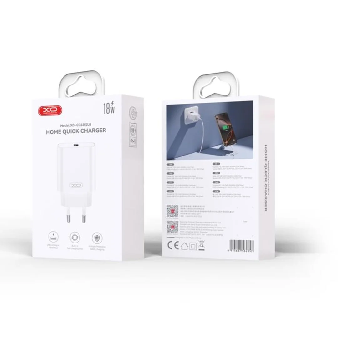Ładowarka sieciowa XO CE33 QC 18W 1x USB biała - 5