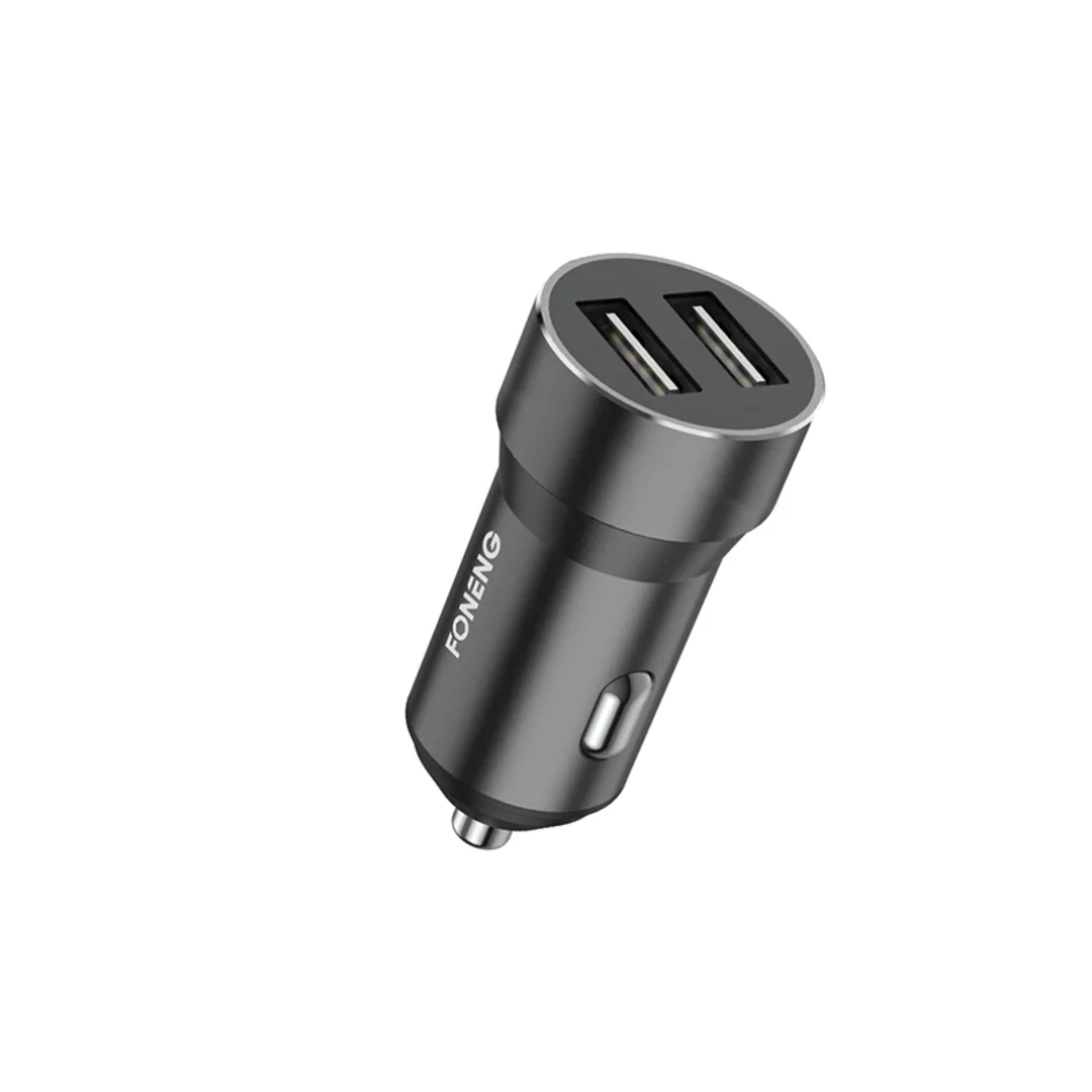 Ładowarka samochodowa FONENG C08 2.4A 12W 2xUSB Czarny (F) - 2