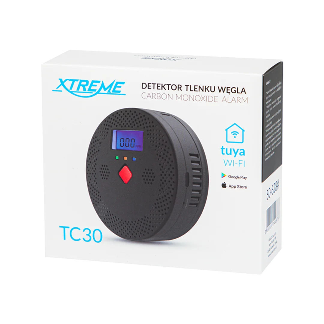 Detektor czujnik czadu TC30 2xAA WIFI TUYA 50-628