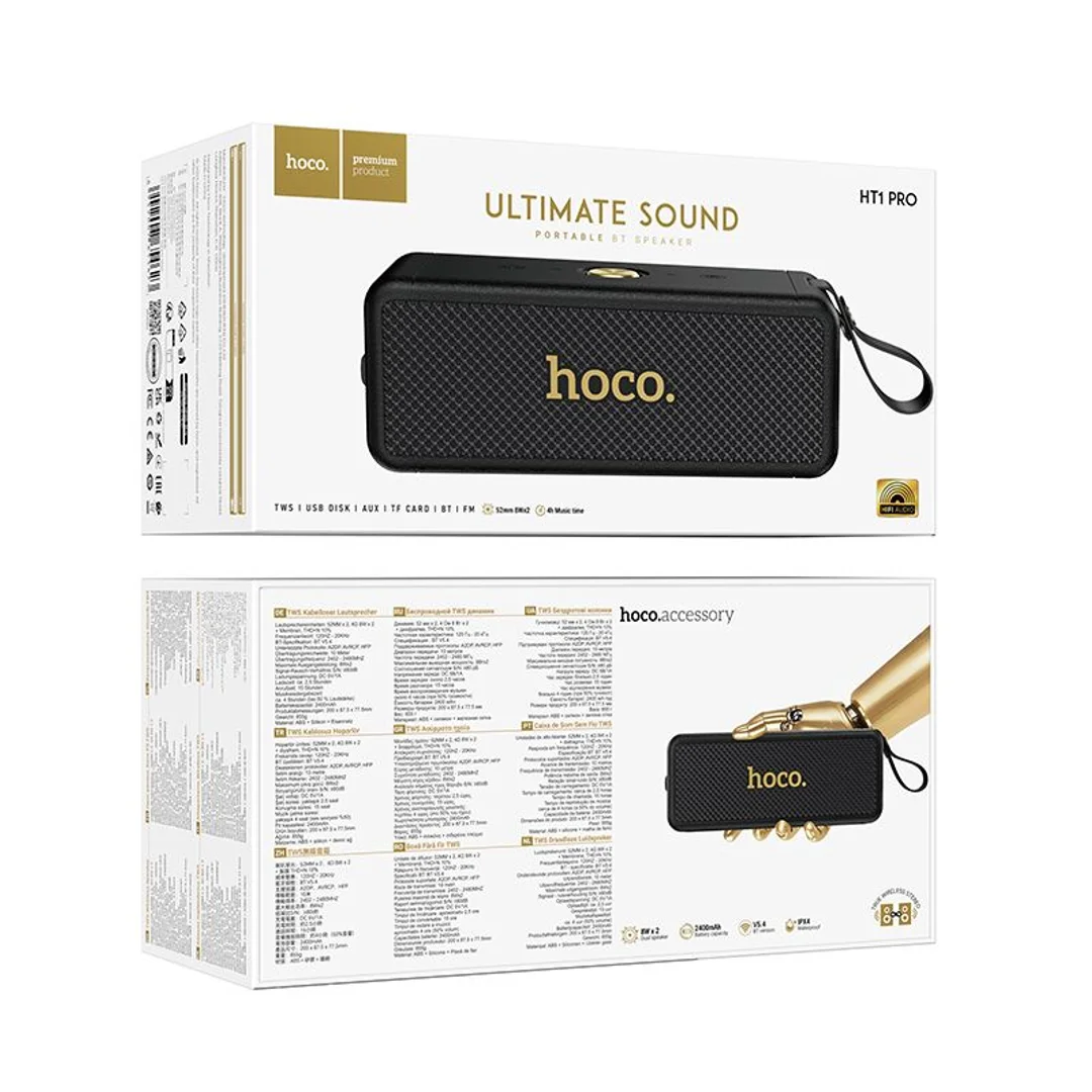 Głośnik bluetooth 2 x 8W 4h Hoco HT1 Pro black - 6