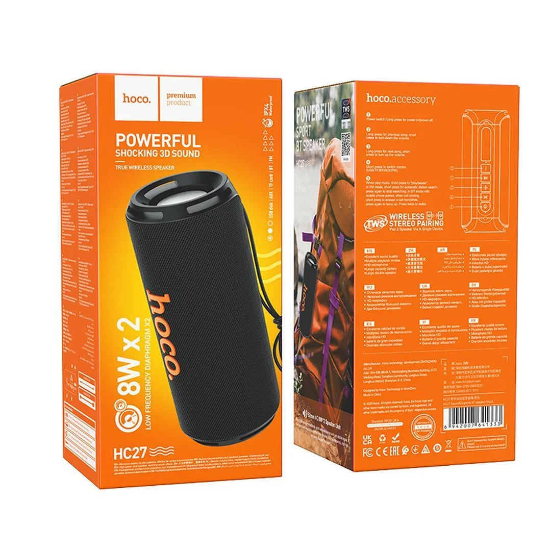 Głośnik bluetooth HOCO 2 x 8W HC27 czarny - 4