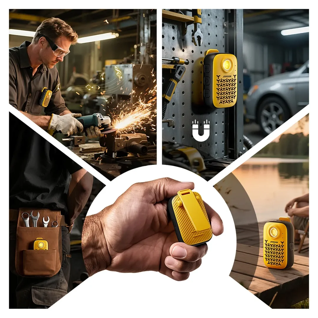 Głośnik Bluetooth Joyroom Maya JR-MS03 przenośny z wbudowaną latarką odporny - żółty - 6