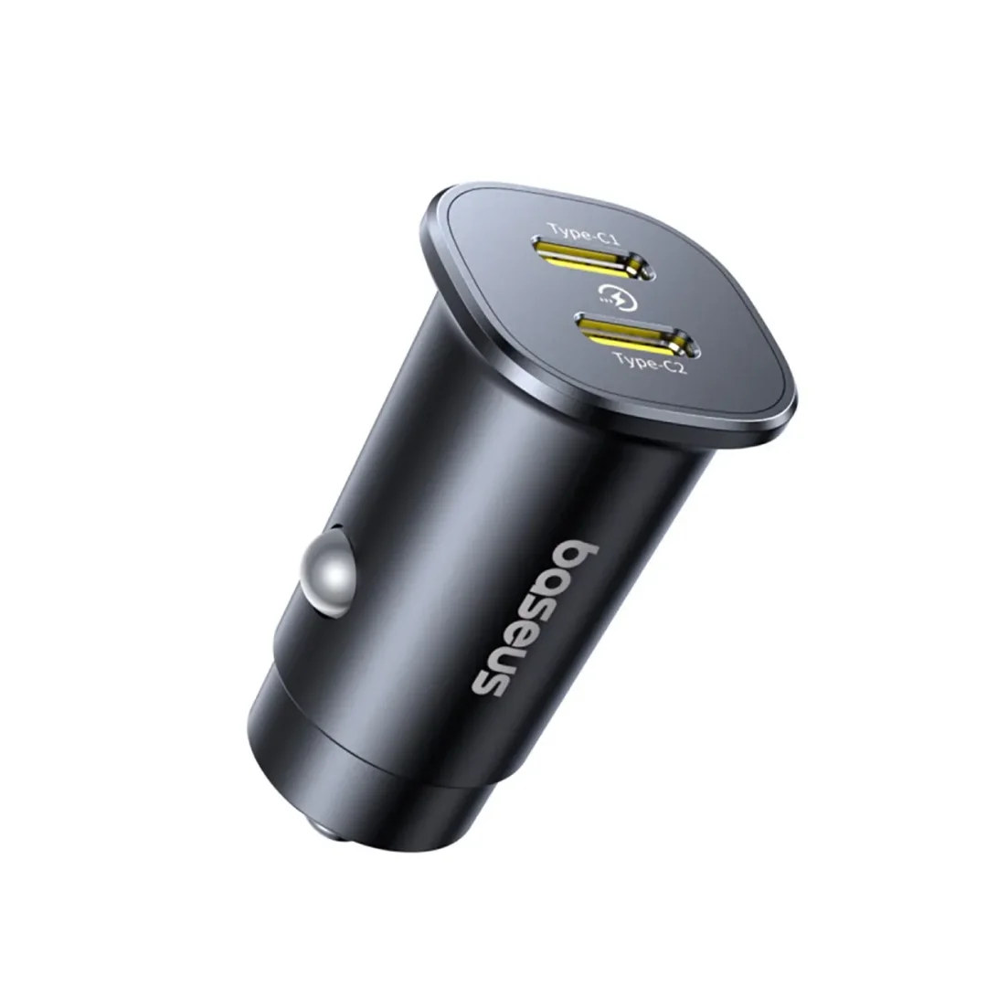 Ładowarka samochodowa Baseus GoTrip 2 x USB-C 30W - czarna (L) - 2