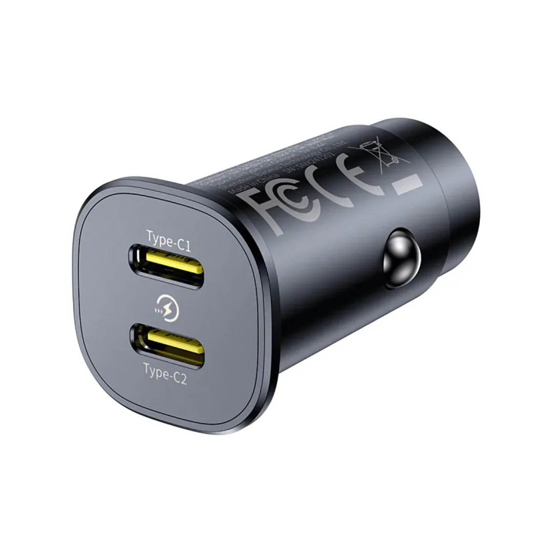 Ładowarka samochodowa Baseus GoTrip 2 x USB-C 30W - czarna (L) - 4